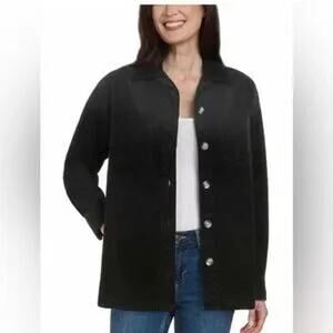 Matty M Women's Shacket Corduroy Button-Up Pockets Dark Hunter Green Size Small‎